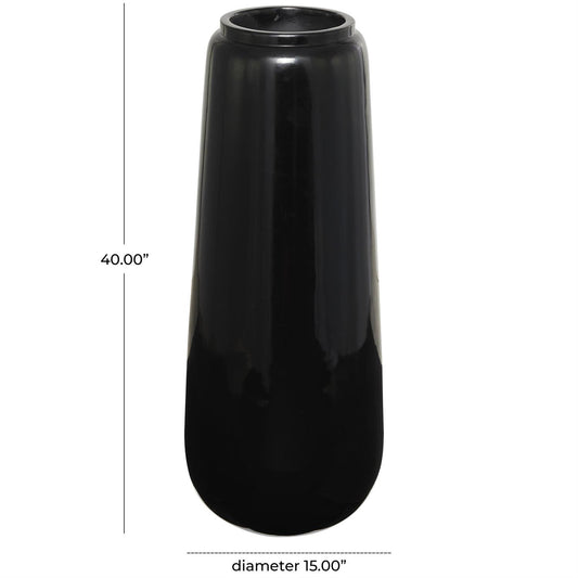 Black Resin Tall Floor Decorative Vase