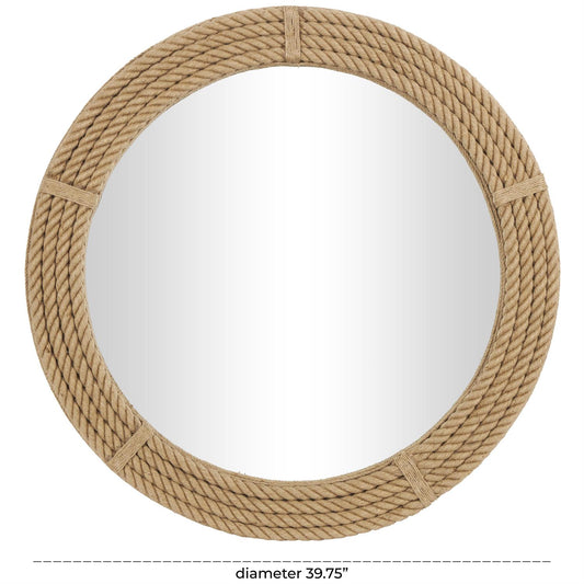Brown Jute Rope Rope Room Wall Mirror