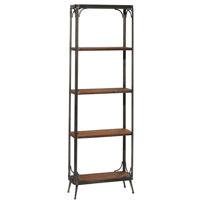 Brown Wood 5 Shelf Storage Shelving Unit