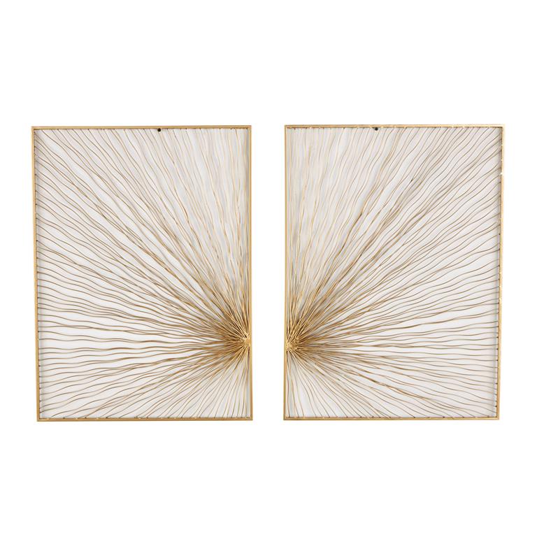 Gold Metal Sunburst Coiled Ribbon Home Wall Decor