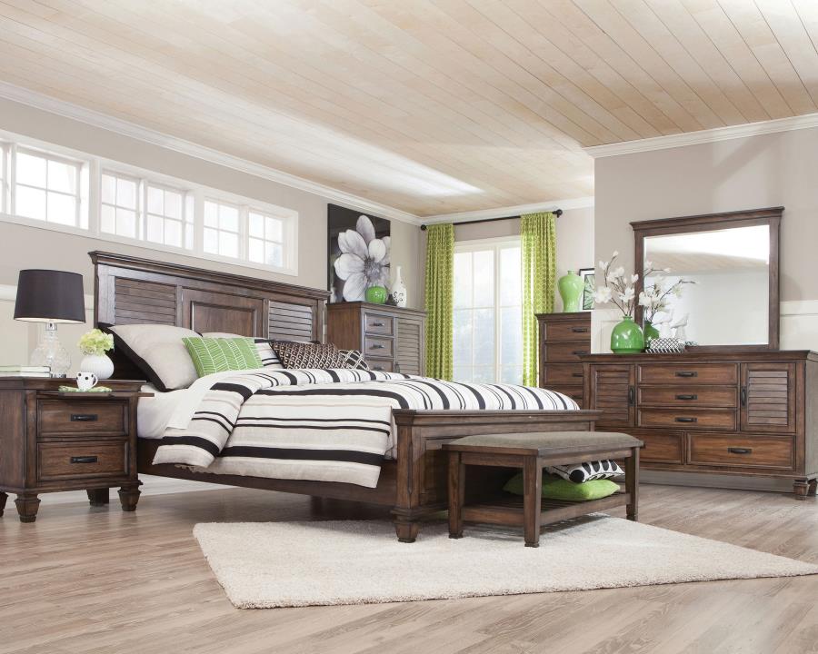 Franco Eastern Bedroom Set Burnished Oak