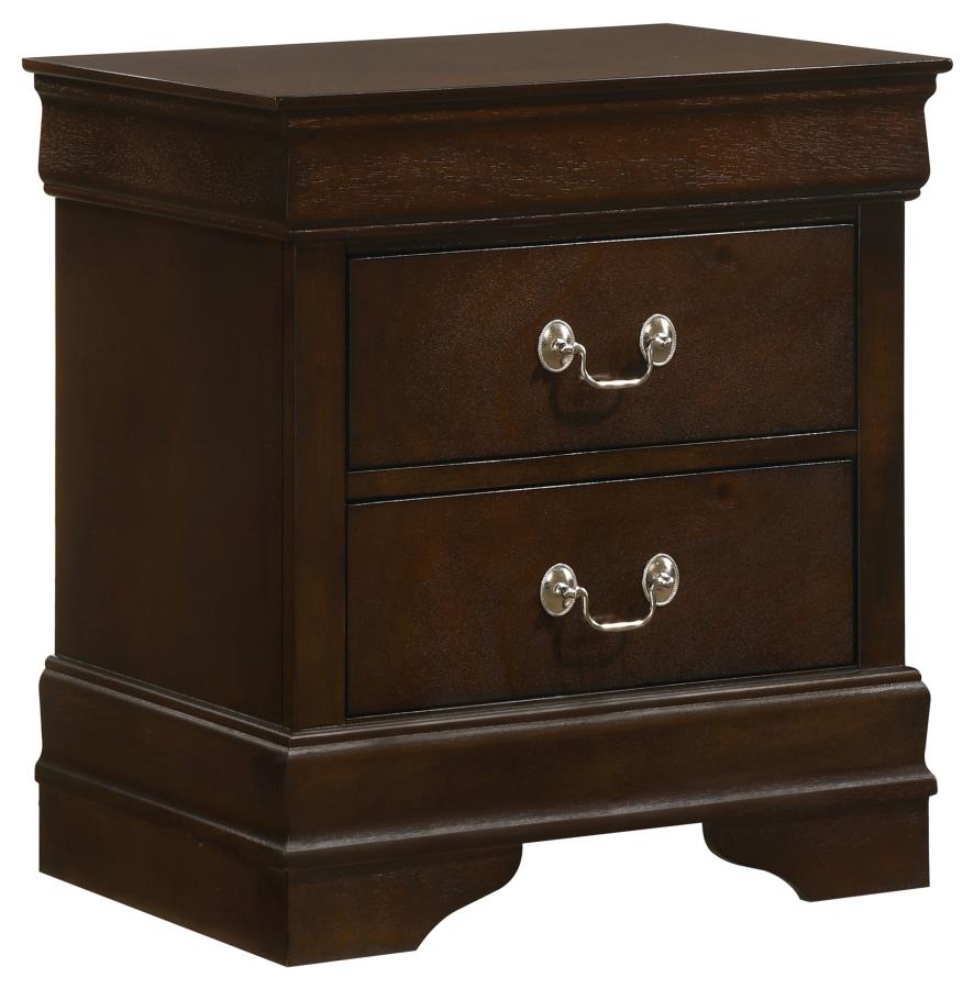 Louis Philippe 2-Drawer Nightstand Cappuccino