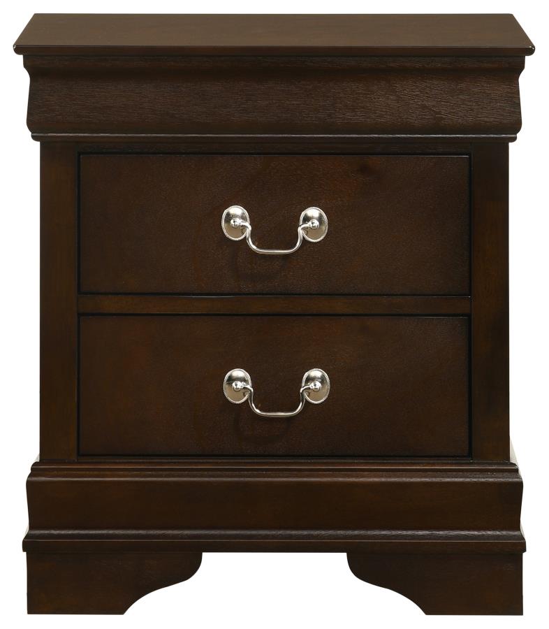 Louis Philippe 2-Drawer Nightstand Cappuccino
