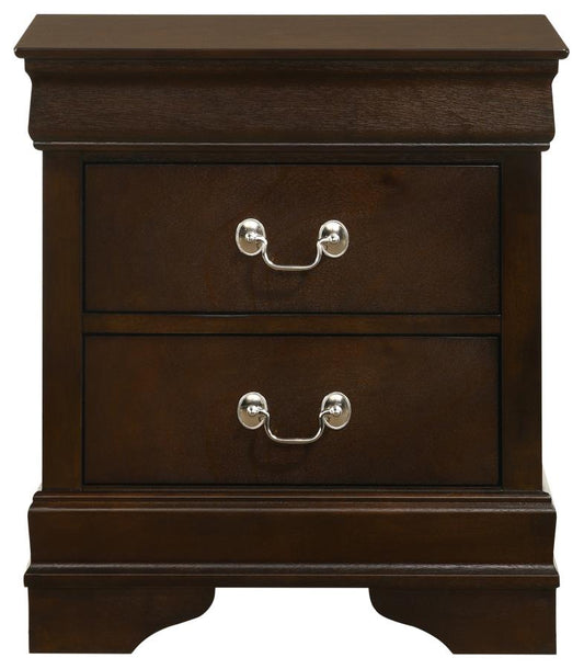 Louis Philippe 2-Drawer Nightstand Cappuccino