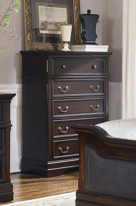 Cambridge 5-Drawer Rectangular Chest Cappuccino
