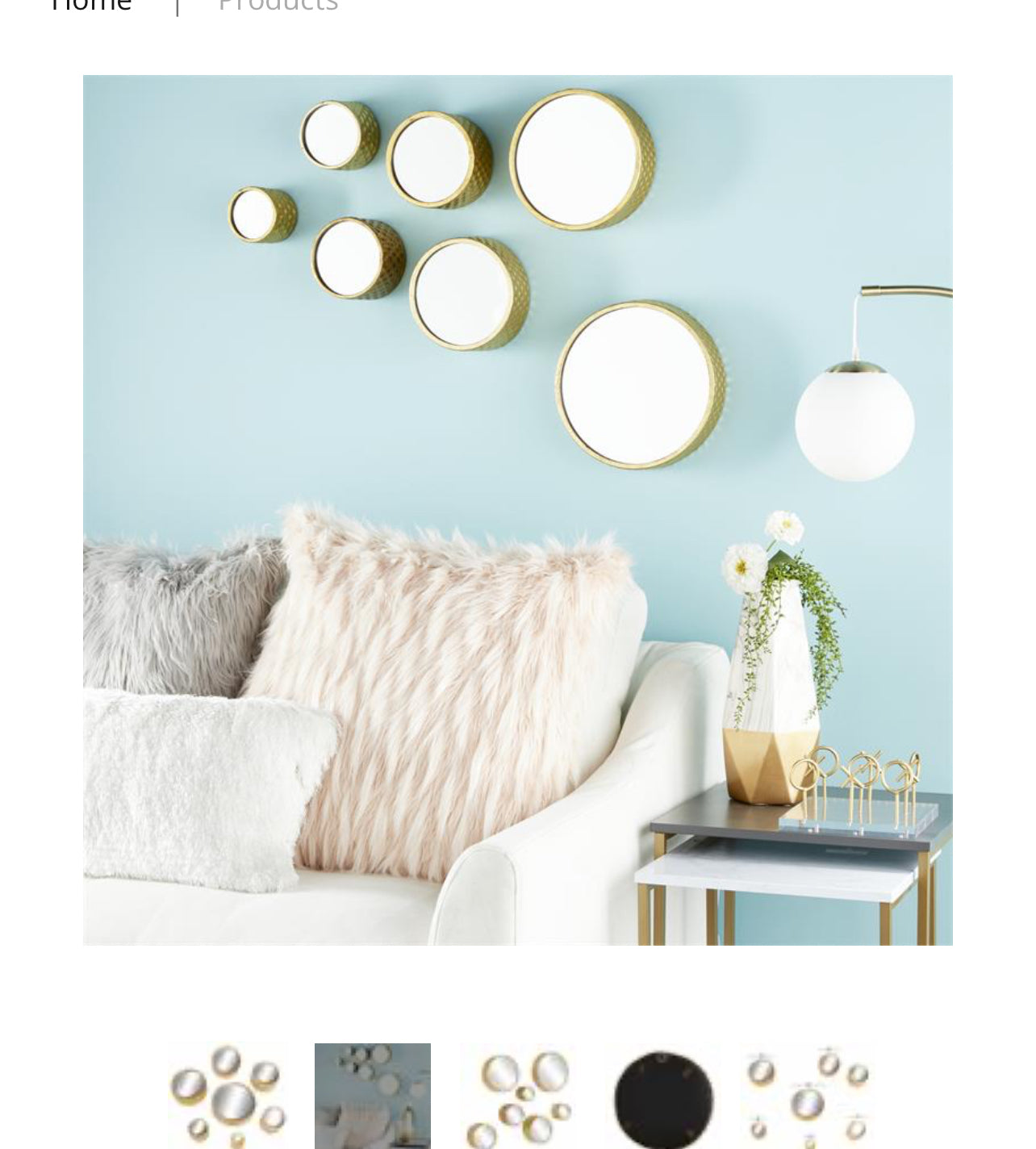 COSMOLIVING BY COSMOPOLITAN GOLD METAL WALL MIRROR, SET OF 7 12", 10", 8", 7", 6"D