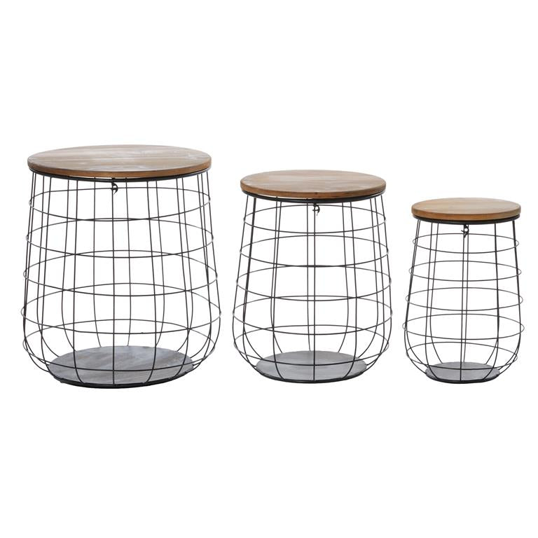 Black Metal Caged Decorative and Functional Storage Basket