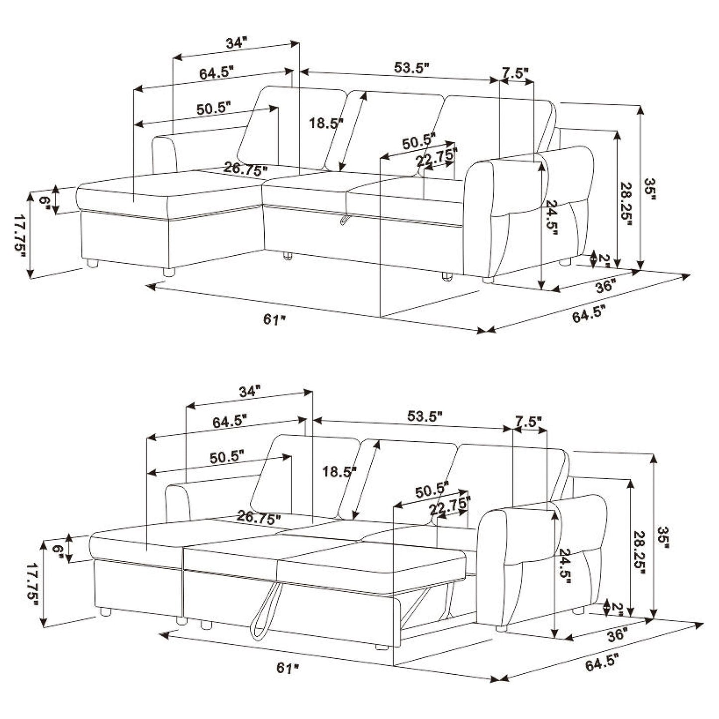 Samantha Sleeper Sectional Sofa