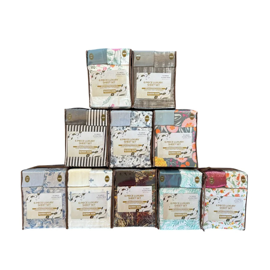 6 pc sheet set assorted