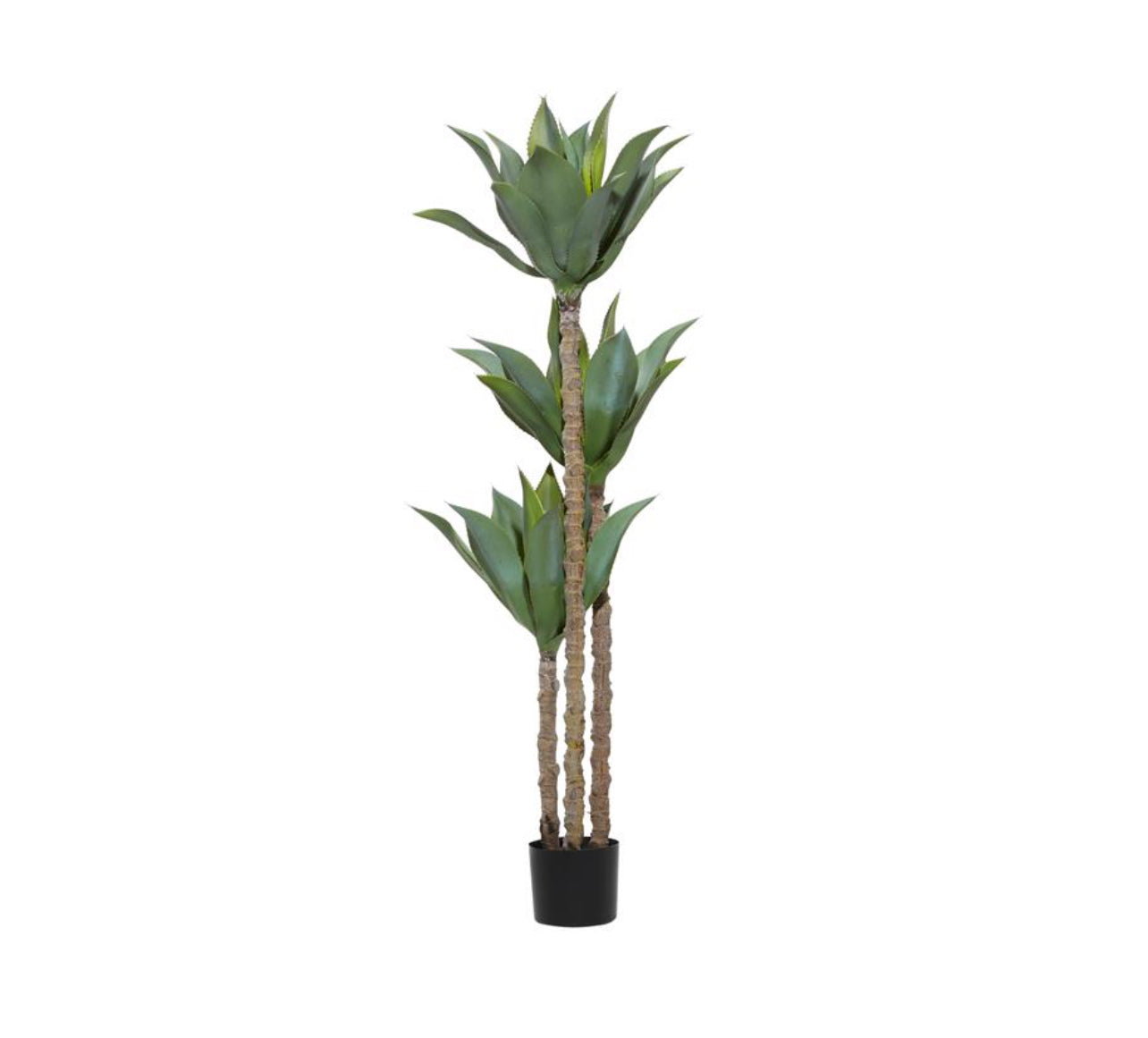 GREEN FAUX FOLIAGE DRACAENA ARTIFICIAL TREE WITH BLACK PLASTIC POT, 19" X 23" X 60"