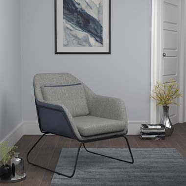 Cody Metal Sled Leg Accent Chair Grey And Blue