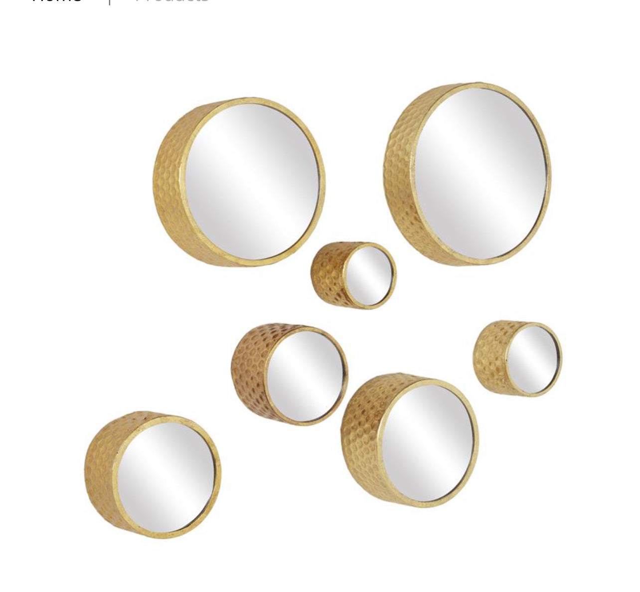 COSMOLIVING BY COSMOPOLITAN SILVER METAL WALL MIRROR, SET OF 7 12", 10", 8", 7", 6"D