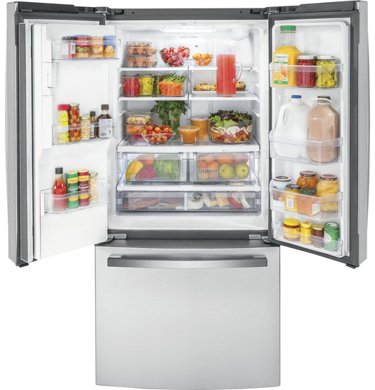 GEĀ® ENERGY STARĀ® 17.5 Cu. Ft. Counter-Depth French-Door Refrigerator
