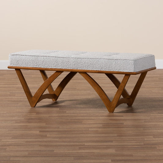 Polyester Blend Upholstered Bench