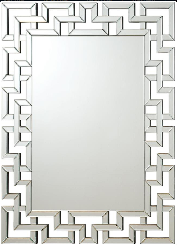Forman Interlocking Greek Frameless Wall Mirror Silver