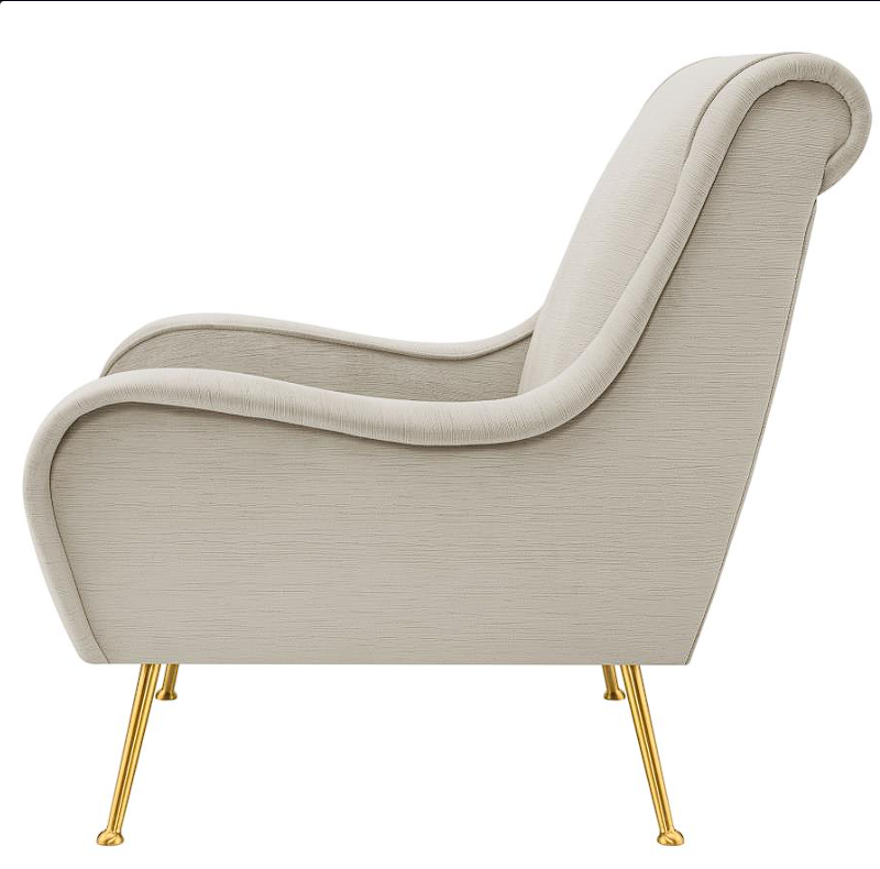 Ricci Upholstered Saddle Arms Accent Chair Stone And Gold
