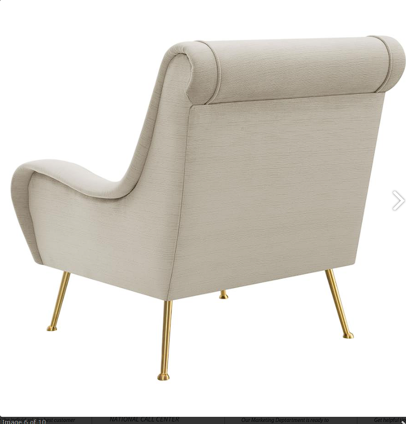 Ricci Upholstered Saddle Arms Accent Chair Stone And Gold