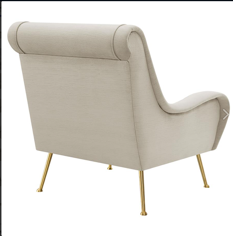 Ricci Upholstered Saddle Arms Accent Chair Stone And Gold
