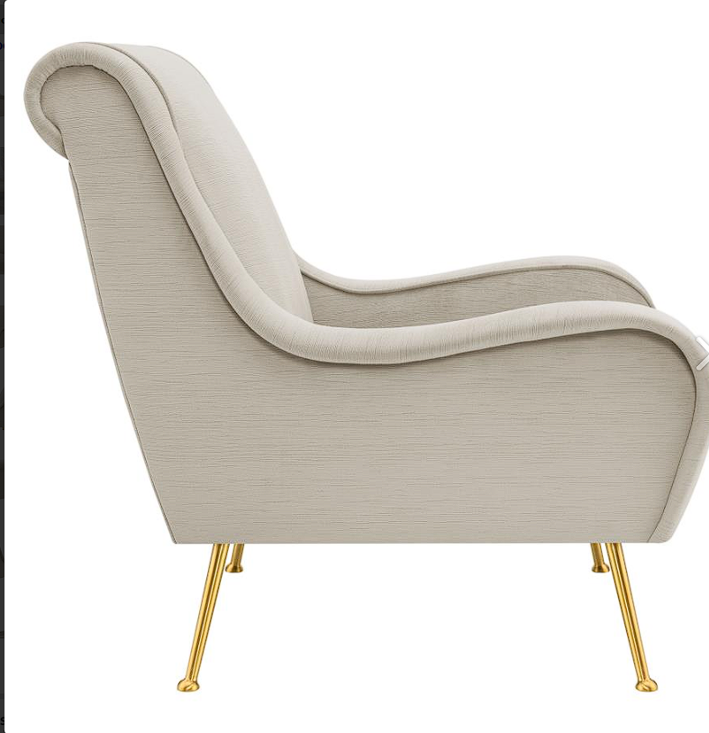 Ricci Upholstered Saddle Arms Accent Chair Stone And Gold