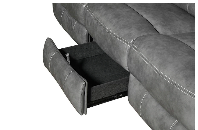 Conrad Upholstered Motion Sofa Cool Grey SOFA LOVE Seat