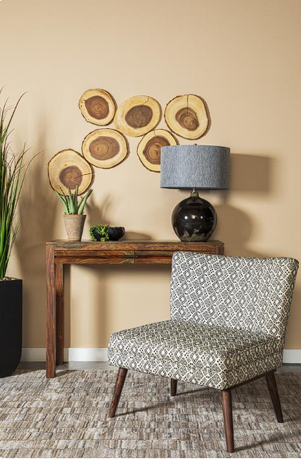 Wooden Leg Accent Chair Black and White