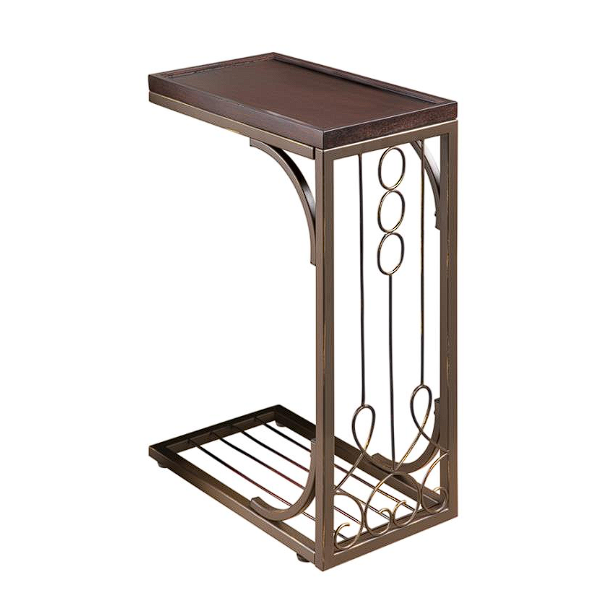 Alyssa Accent Table Brown and Burnished Copper
