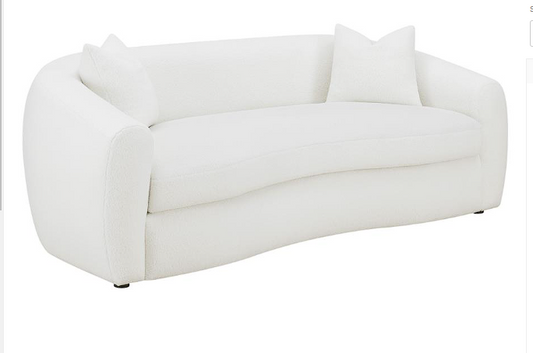 Isabella 2-piece Upholstered Tight Back Living Room Set White