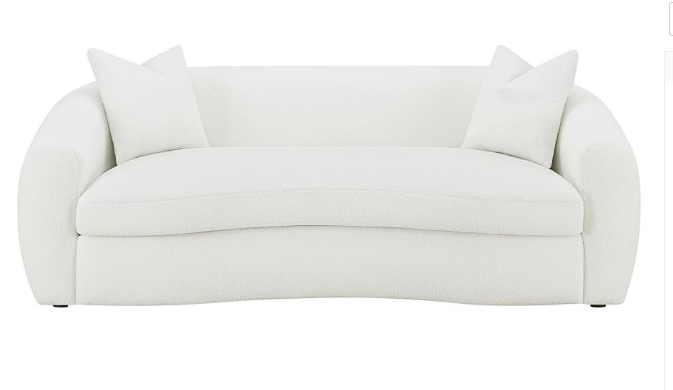 Isabella 2-piece Upholstered Tight Back Living Room Set White