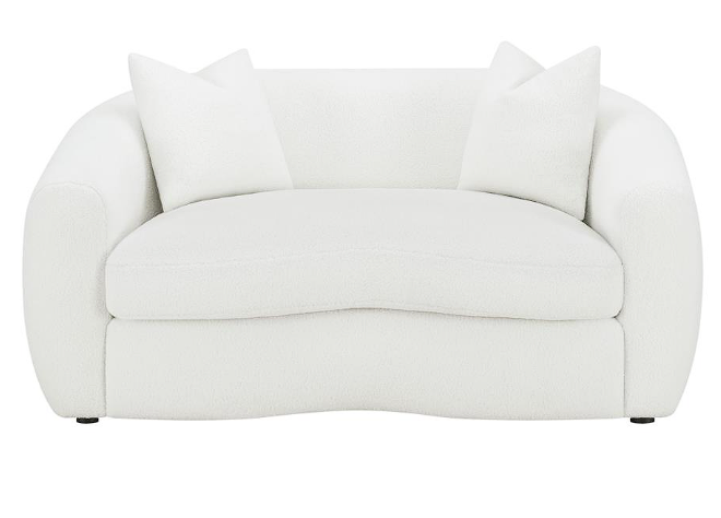Isabella 2-piece Upholstered Tight Back Living Room Set White