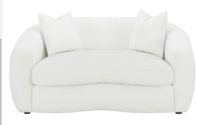 Isabella 2-piece Upholstered Tight Back Living Room Set White