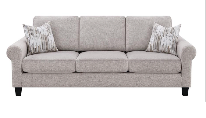Nadine Upholstered Round Arm Living Room Oatmeal