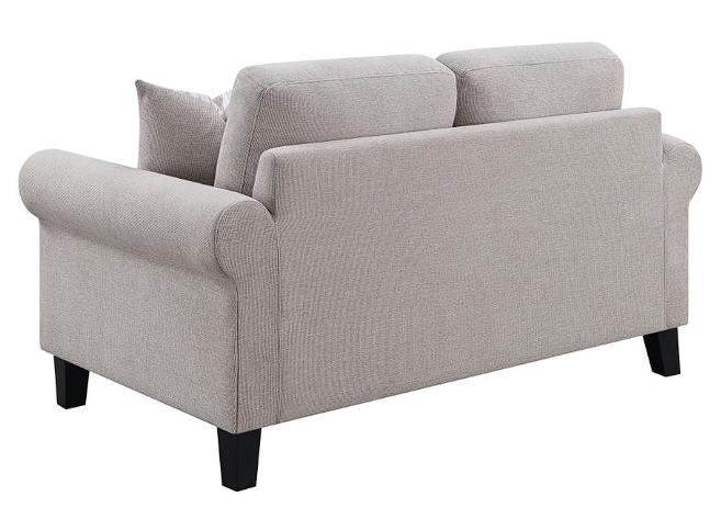 Nadine Upholstered Round Arm Living Room Oatmeal