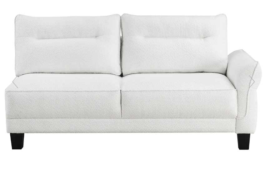 Caspian Upholstered Curved Arms Sectional Sofa White and Black