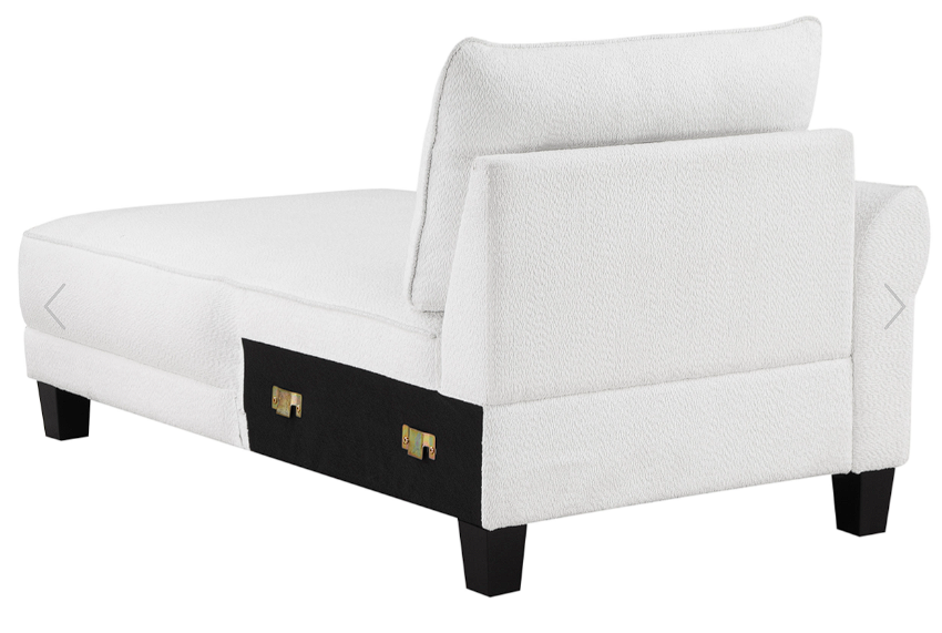 Caspian Upholstered Curved Arms Sectional Sofa White and Black