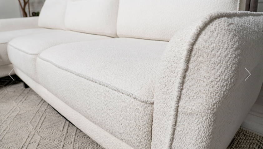 Caspian Upholstered Curved Arms Sectional Sofa White and Black