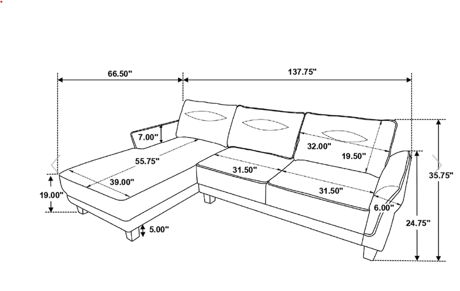 Caspian Upholstered Curved Arms Sectional Sofa White and Black