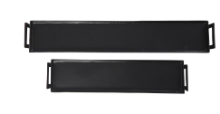 BLACK ALUMINUM NESTING TRAY WITH BLACK METAL HANDLES