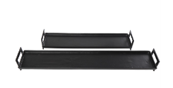BLACK ALUMINUM NESTING TRAY WITH BLACK METAL HANDLES
