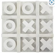 WHITE MARBLE TIC TAC TOE GAME