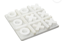 WHITE MARBLE TIC TAC TOE GAME