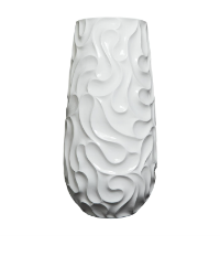 WHITE RESIN WAVE INSPIRED TEXTURED VASE