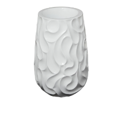 WHITE RESIN WAVE INSPIRED TEXTURED VASE