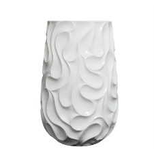 WHITE RESIN WAVE INSPIRED TEXTURED VASE