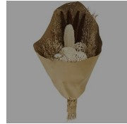 BROWN DRIED PLANT CATTAIL HANDMADE FLORAL WHEAT GRASS BOUQUET NATURAL FOLIAGE WITH DECO BALL ACCENTS