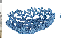 BLUE RESIN CORAL TEXTURED DECORATIVE BOWL,