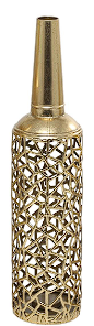 GOLD METAL ABSTRACT ABSTRACT PATTERNED VASE WITH OPEN FRAME DESIGN