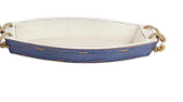WHITE WOOD SAIL BOAT TRAY WITH ROPE HANDLES,
