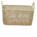 CREAM COTTON HANDMADE STORAGE BASKET WITH HANDLES,