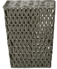 GRAY METAL STORAGE BASKET WITH MATCHING LIDS