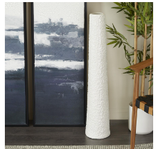 CERAMIC TALL VASE WITH BUBBLE TEXTURE, 8" X 8" X 39"